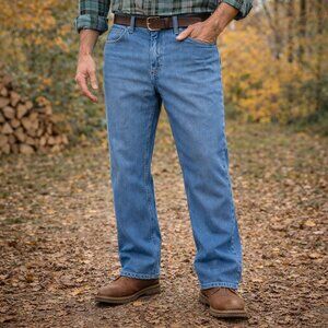 Wrangler Relaxed Bootcut Jeans Mens 40x31 Medium Wash Blue Denim Western Cowboy